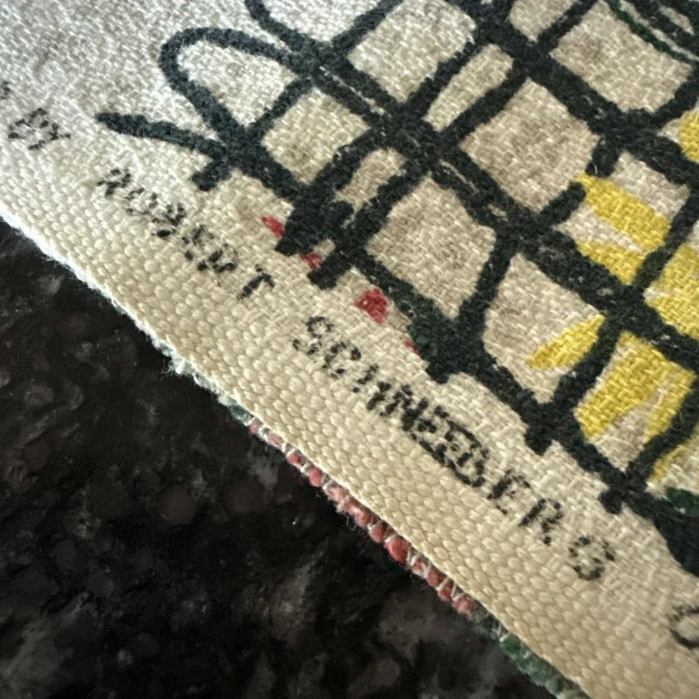 VTG 1952 Riverdale Barkcloth Fabric Panel 23